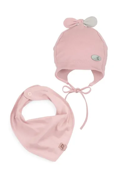 Komplet dziewczęcy, Czapka, Chustka, różowy, Iltom