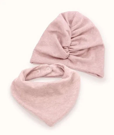 Komplet dziewczęcy, Czapka, Chustka, różowy, Iltom