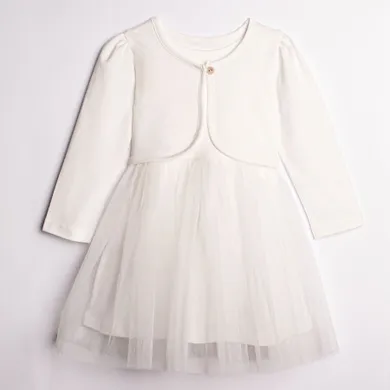 Komplet dziewczęcy, Sukienka, Bolerko, ecru, Nicol