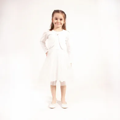 Komplet dziewczęcy, Sukienka, Bolerko, ecru, Nicol