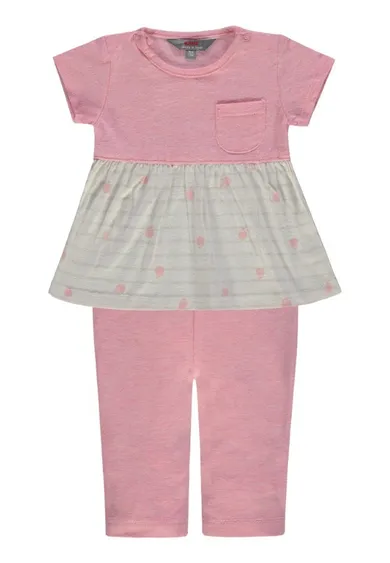 Komplet dziewczęcy, T-shirt, Legginsy, różowy, Kanz