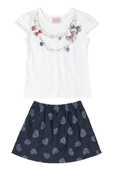 Komplet dziewczęcy, T-shirt, Spódnica, mix, Quimby