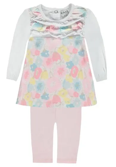 Komplet dziewczęcy, Tunika z długim rękawem, Legginsy, mix, Kanz