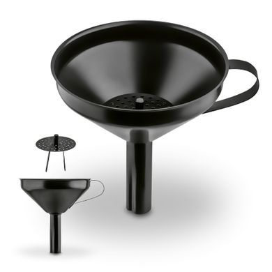 Konighoffer, lejek kuchenny z sitkiem, czarny, 10,5-10,2 cm