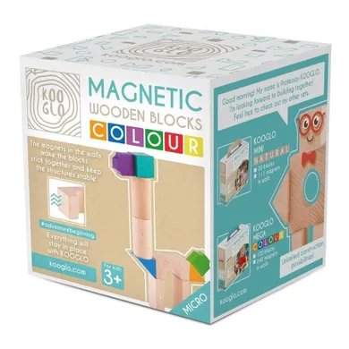 Kooglo, Micro Giraffe, drewniane klocki magnetyczne, 100 elementów