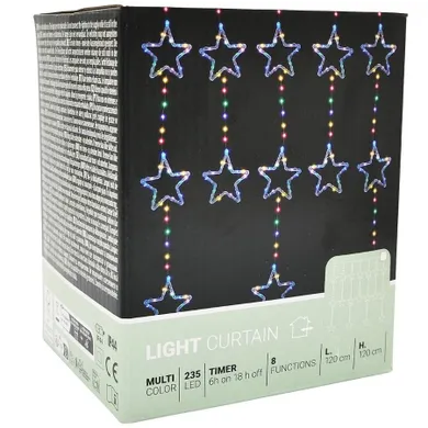 Koopman, lampki choinkowe, kurtyna świetlna, 235 LED, multikolor, 120-120 cm