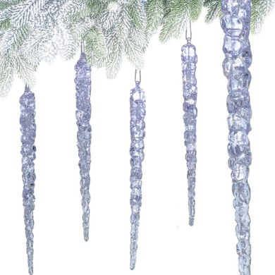 Koopman, sople lodu, opalizujące dekoracja, wisząca, 30 cm, 4 szt.