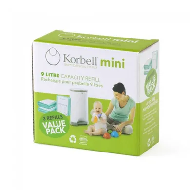Korbell, mini wkład worek/Refill, 9l, 3-pack