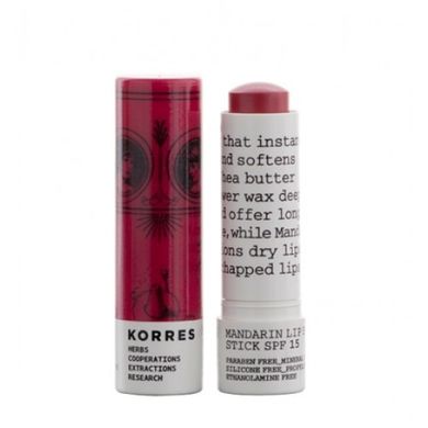 Korres, Mandarin Lip Butter Stick, masełko do ust w sztyfcie, rose, 5 ml