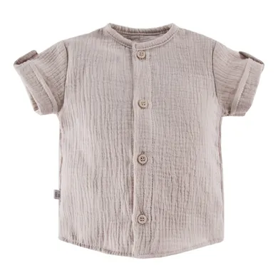 Koszula chłopięca z krótkim rękawem, beżowa, Eevi