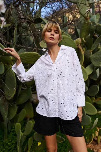 Koszula damska, biała, Moodo