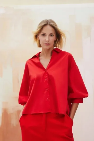 Koszula damska, czerwona, Moodo