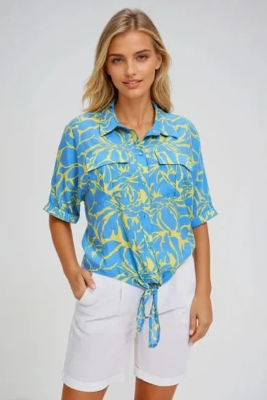 Koszula damska, niebieska, Moodo