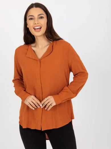 Koszula damska z długim rękawem, brązowa, Sublevel