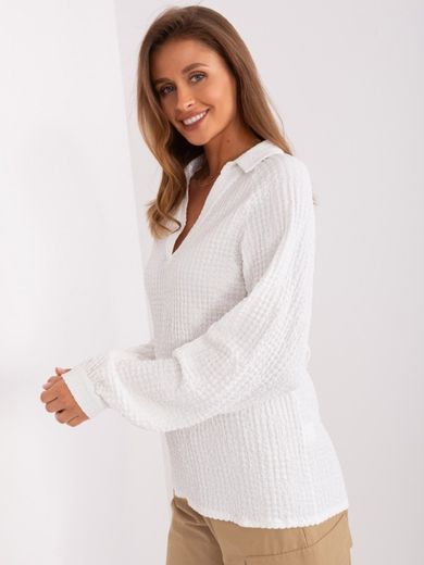 Koszula damska z długim rękawem, ecru, Lakerta