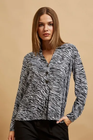 Koszula damska z długim rękawem, mix, Moodo
