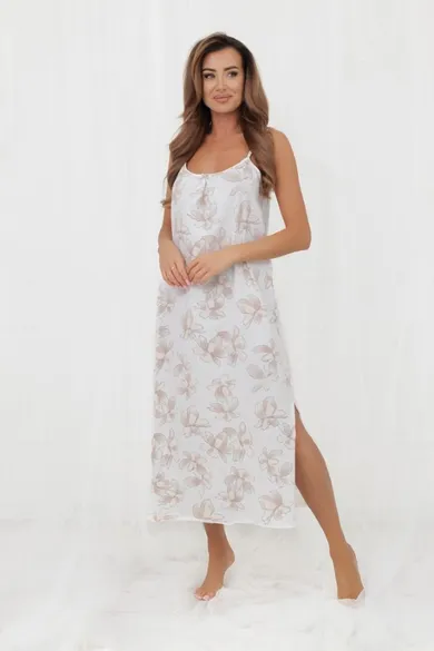 Koszula nocna damska na ramiączka, biała, Empira, Italian Fashion