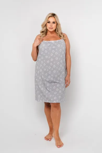 Koszula nocna damska na ramiączka, szara, Maribell, Italian Fashion