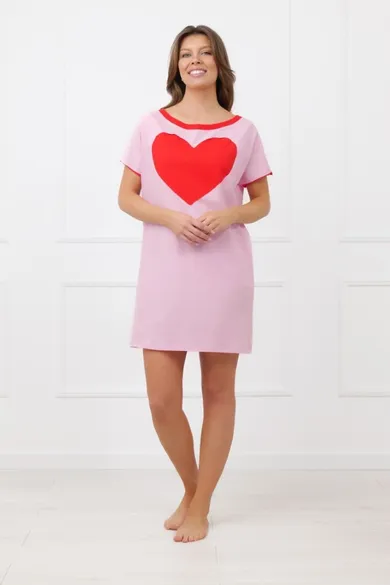 Koszula nocna damska, różowa, Sabrina, Italian Fashion