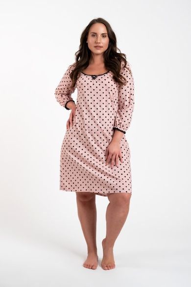 Koszula nocna damska z rękawem 3/4, plus size, mix, Margo, Italian Fashion
