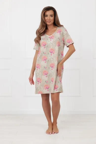 Koszula nocna damska, zielona, Harmonia, Italian Fashion