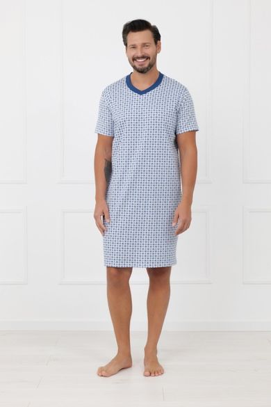 Koszula nocna męska, niebieska, Niger, Italian Fashion