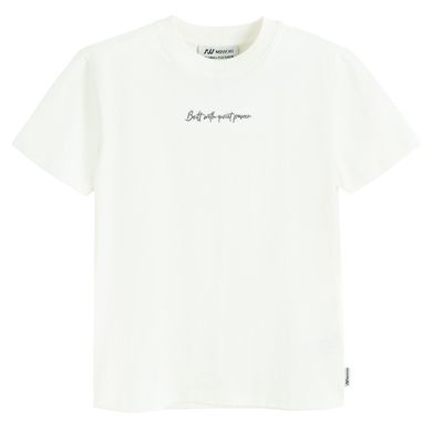 Koszulka off-white z haftem NOWEAR