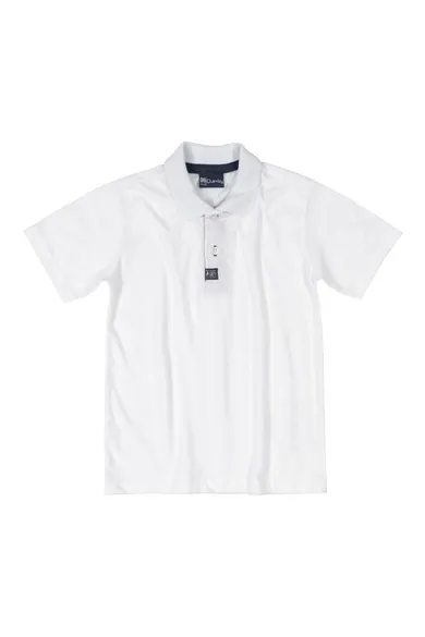 Koszulka polo chłopięca z krótkim rękawem, biała, Quimby