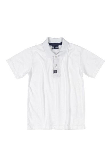 Koszulka polo chłopięca z krótkim rękawem, biała, Quimby