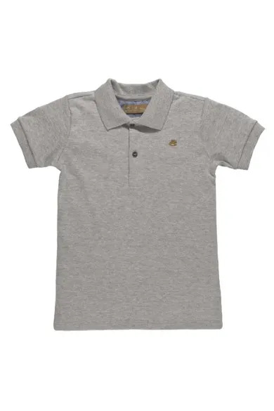 Koszulka polo chłopięca z krótkim rękawem, szara, Up Baby