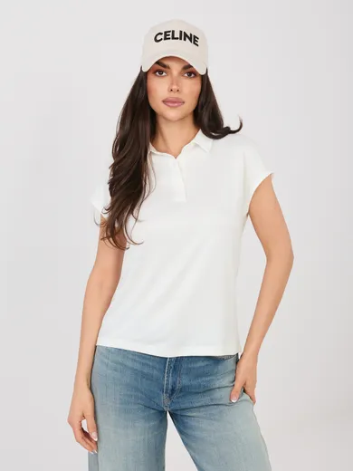 Koszulka polo damska z krótkim rękawem, biała, Sublevel