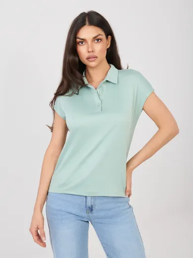Koszulka polo damska z krótkim rękawem, zielona, Sublevel