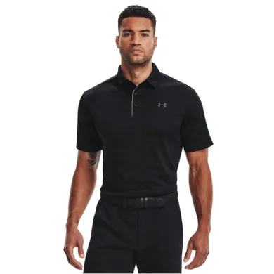 Koszulka polo męska z krótkim rękawem, czarna, Under Armour Tech Polo