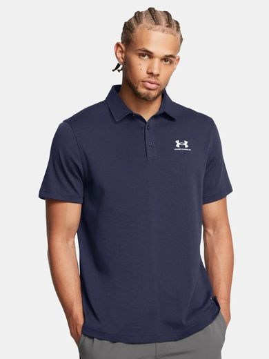 Koszulka polo męska z krótkim rękawem, granatowa, Under Armour