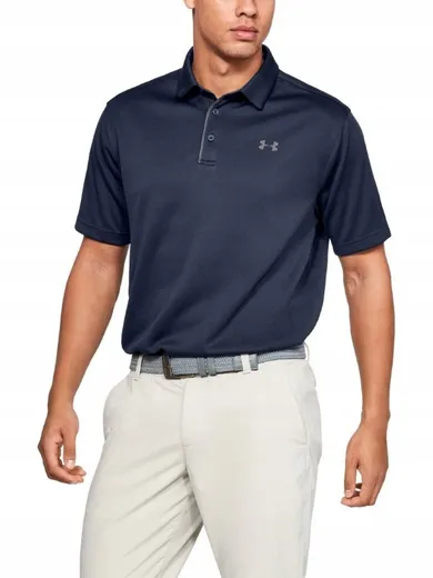 Koszulka polo męska z krótkim rękawem, granatowa, Under Armour