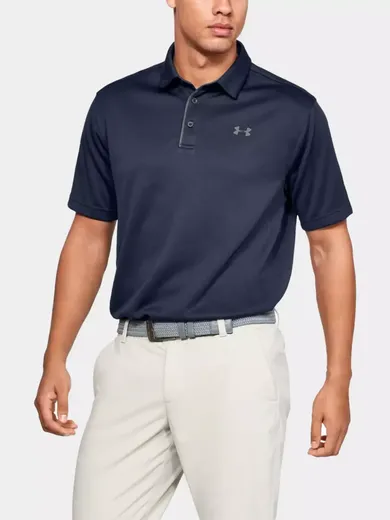 Koszulka polo męska z krótkim rękawem, granatowa, Under Armour Tech Polo