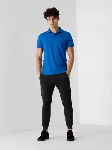Koszulka polo męska z krótkim rękawem, niebieska, 4F