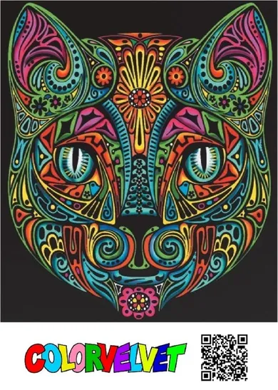 Kot. Kolorowanka welwetowa, 47-35 cm