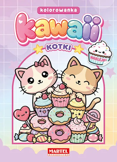 Kotki z naklejkami. Kawaii