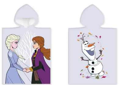 Kraina Lodu, poncho kąpielowe, 55-110 cm