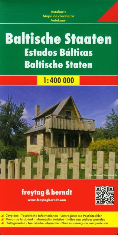 Kraje Bałtyckie: Litwa, Łotwa, Estonia. Mapa. Skala: 1:400 000