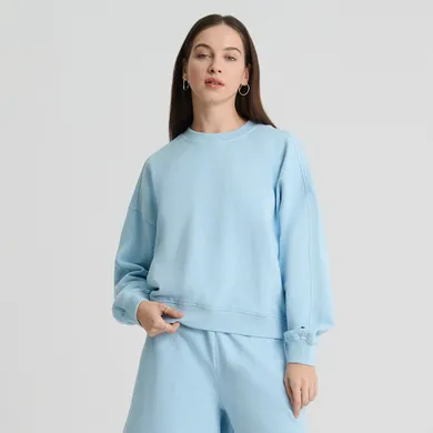 Krótka bluza z bawełny czesanej NOWEAR