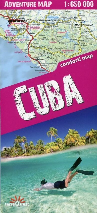 Kuba (Cuba). Laminowana mapa samochodowo-turystyczna 1:650 000