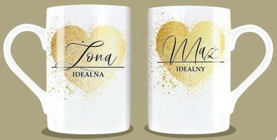 Kubek komplet Q 859 Ślub (Idealny Mąż/Żona)