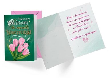 Kukartka, karnet B6, Dla wspaniałej Nauczycielki