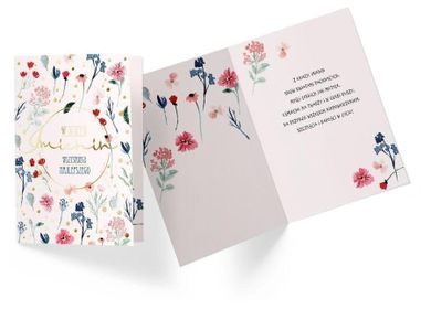 Kukartka, karnet B6, Imieniny, kwiaty