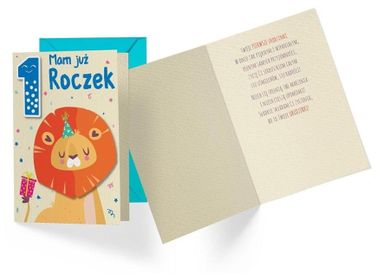 Kukartka, karnet B6, Roczek, lew