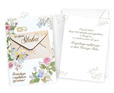 Kukartka, karnet B6 Ślub