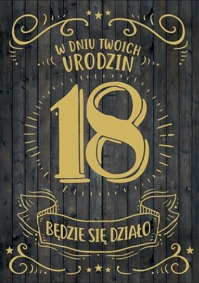 Kukartka, karnet B6, Urodziny 18