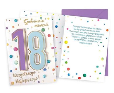 Kukartka, karnet B6, Urodziny 18